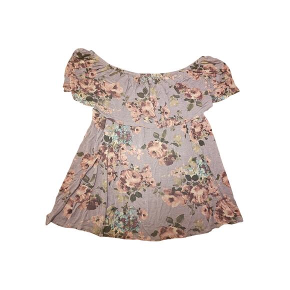 Free Kisses Blouse Womens Floral Plus Size 2x Top Can Be Worn Off Shoulder (722) - Picture 1 of 4